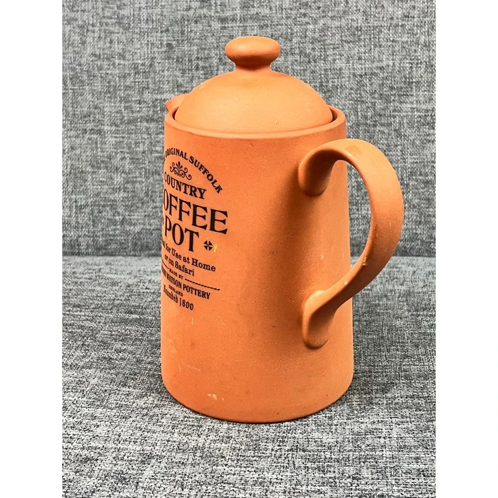 Henry Watson Pottery Original Suffolk Terracotta Coffee Pot Made in England 7.5
